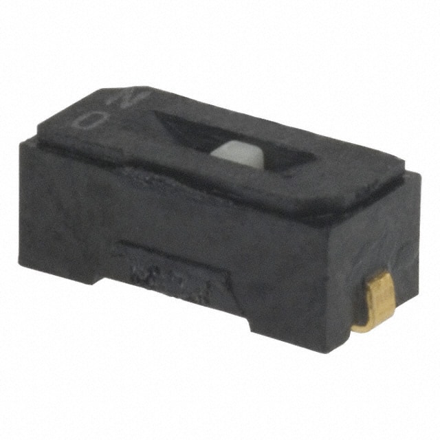 CHS-01TA The Nidec CHS-01TA is a Slide DIP Switch with SPST circuitry, rated for 6VDC and 100mA. It features a surface mount design with gold contact finish.