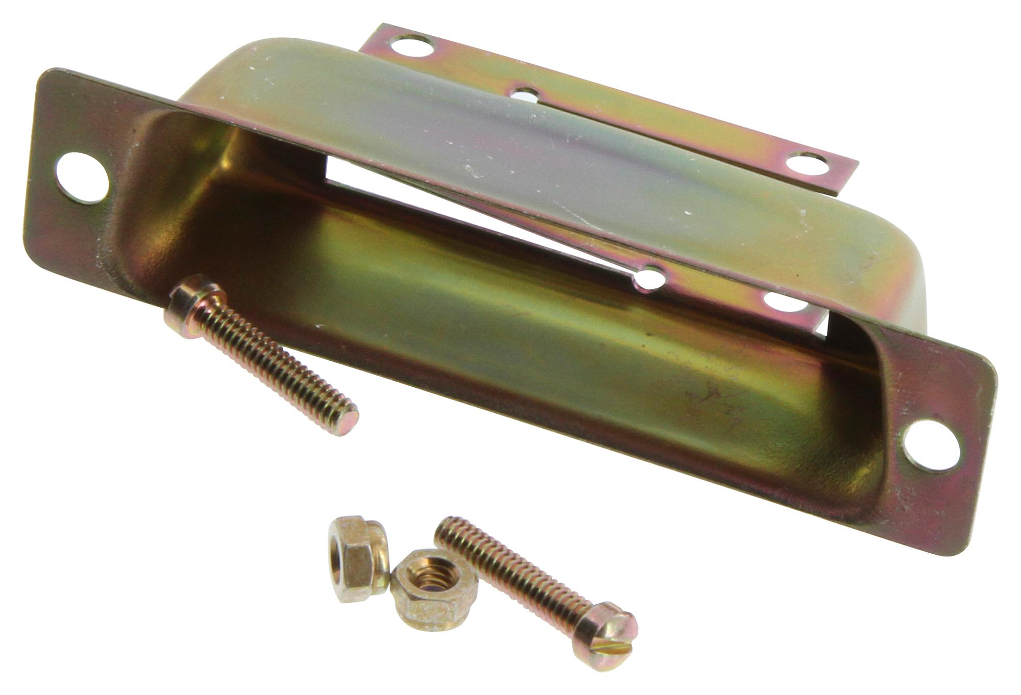 DC115339-3 D-Sub backshell by ITT Cannon for 37-position connectors. Features 90° and 180° cable exit, round cable type, thermoplastic housing, unshielded.