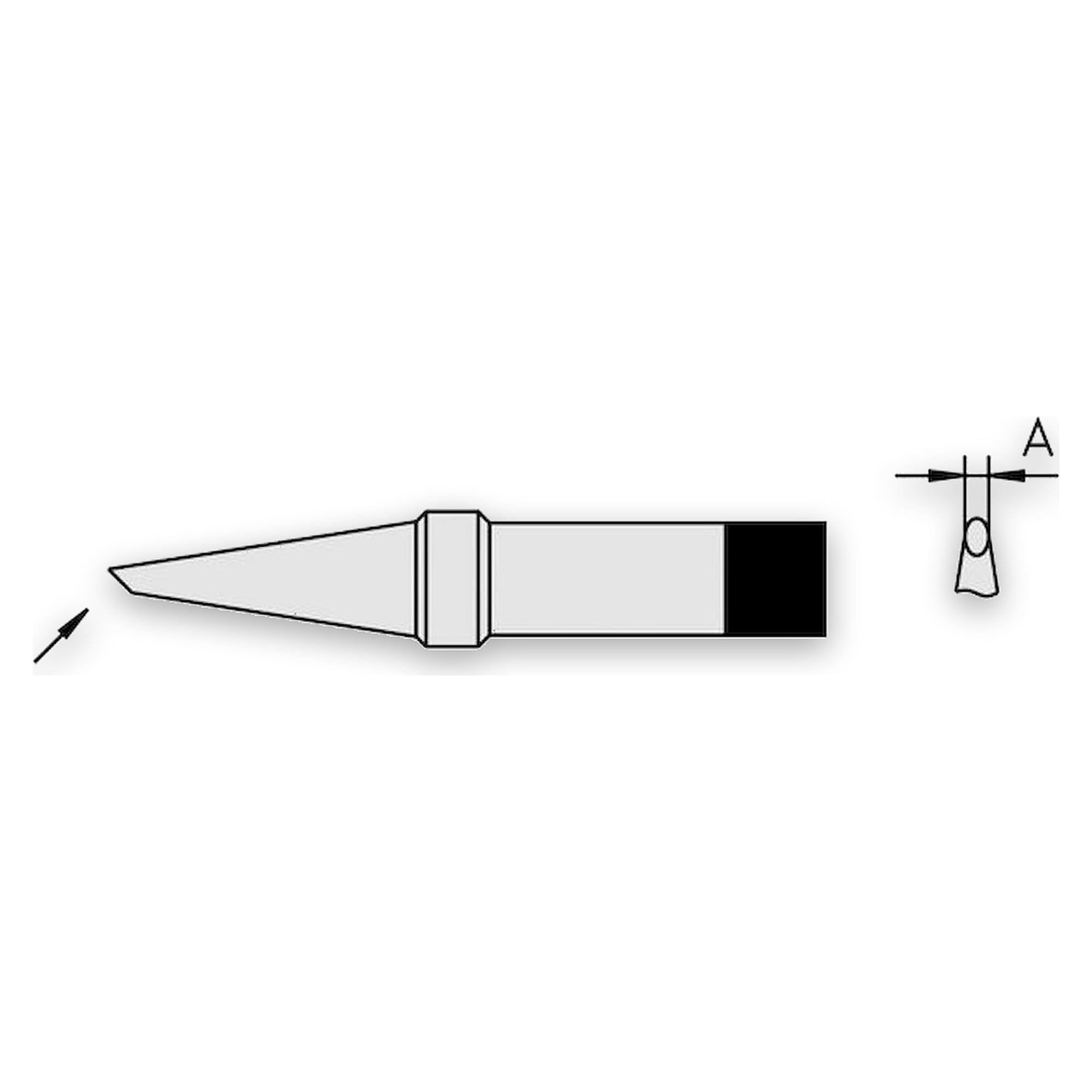 4PTCC9-1 The Weller PT CC9 soldering tip features a 3.2mm bevelled round shape and operates at a fixed 480°C. It is designed for use with Weller Magnastat soldering irons.