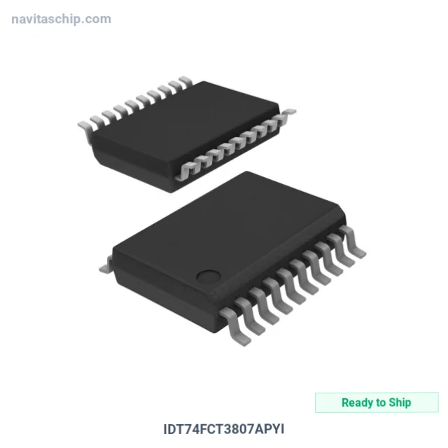 IDT74FCT3807APYI The IDT74FCT3807APYI is a 3.3V CMOS clock driver from Integrated Device Technology, offering a 1:10 fanout. It features low skew and fast propagation delay.
