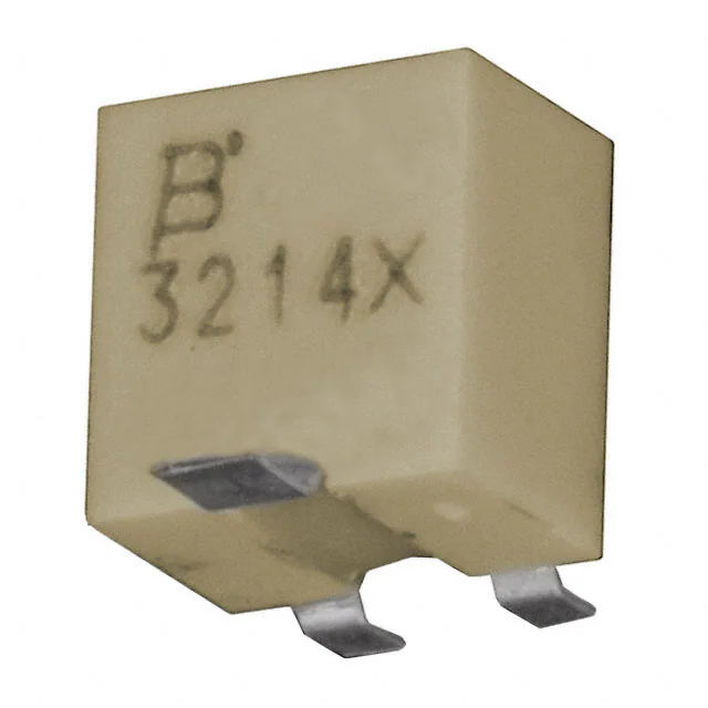 3214X-1-204E The Bourns 3214X-1-204E is a 5-turn trimmer potentiometer with 200 kΩ resistance and a 0.25W power rating. It features a Cermet resistive element and a surface mount Gull Wing termination style.