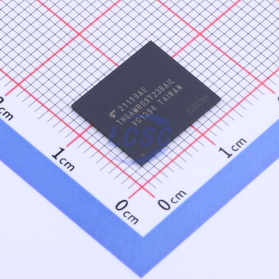 THGAMRG9T23BAIL The Kioxia THGAMRG9T23BAIL is a 512Gbit eMMC FLASH memory component. It features a Non-Volatile memory type and a Surface Mount package.