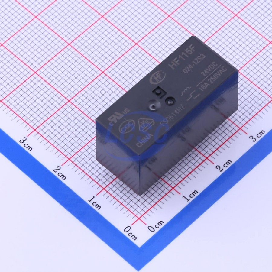 HF115F-024-1ZS3 The Hongfa HF115F-024-1ZS3 is an 8-pin relay with a 16A contact rating and a 24VDC coil voltage. It is supplied in a pack of 50.