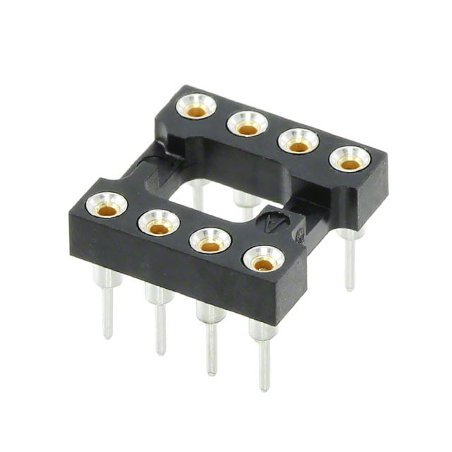 808-AG11D-ESL The TE Connectivity 808-AG11D-ESL is an 8-position IC DIP socket with a 0.100" pitch and gold contact finish. It features a through-hole mounting type.