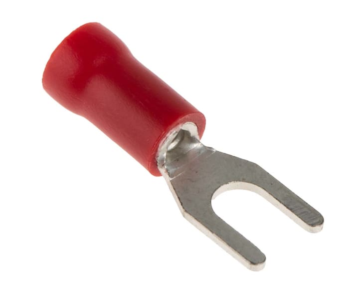 534-272 This RS PRO insulated crimp spade connector is designed for wire termination without soldering. It supports wire sizes from 22 AWG to 16 AWG and features an M3.5 stud size.