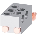 3VA9771-0JJ53 The Siemens 3VA9771-0JJ53 is a wire connector designed for use with 3VA58 and 3VA68 series 3-pole molded case circuit breakers. It supports 5 cables.
