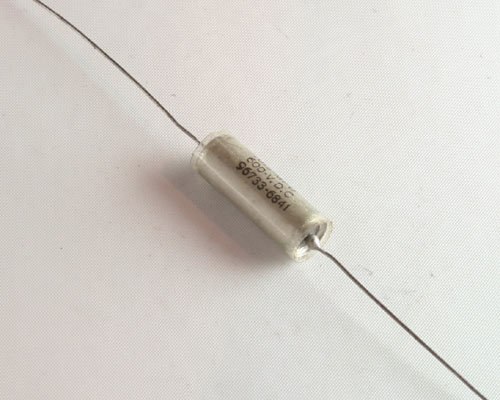 CP05A1KB104K3 The Cornell Dubilier Electronics CP05A1KB104K3 is a hermetic paper axial capacitor with a capacitance of 0.1 µF and a voltage rating of 100 VDC. It features axial leads and is supplied in bulk packaging.