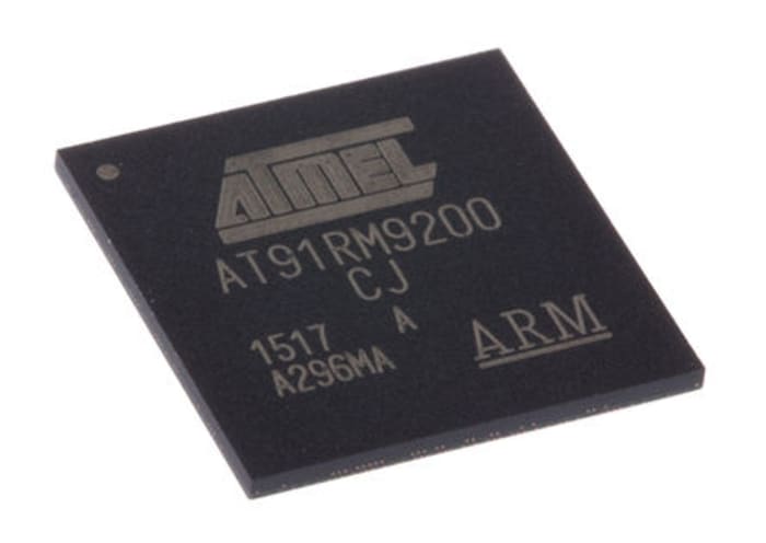 AT91RM9200-CJ-002 The Microchip AT91RM9200-CJ-002 is a 32-bit ARM920T microcontroller operating at 180MHz. It features 128KB of ROM and 48KB of RAM.