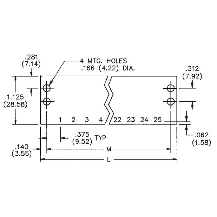 MS18140 The Cinch MS18140 is a standard marker strip accessory designed for use with Series 140 terminal blocks. It provides 18 positions for labeling.