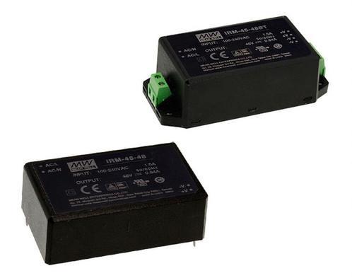 IRM-45-48ST The Mean Well USA IRM-45-48ST is an enclosed AC/DC converter with 45W power output and 90.5% efficiency. It features universal input and chassis mounting.