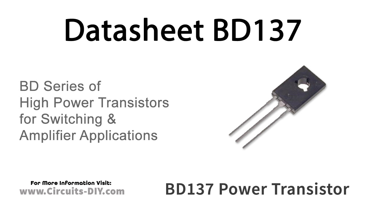 BD137 The BD137 is an NPN power transistor from STMicroelectronics, suitable for audio amplifiers and driver circuits. It features a maximum collector current of 1.5A and a collector-emitter voltage of 60V.
