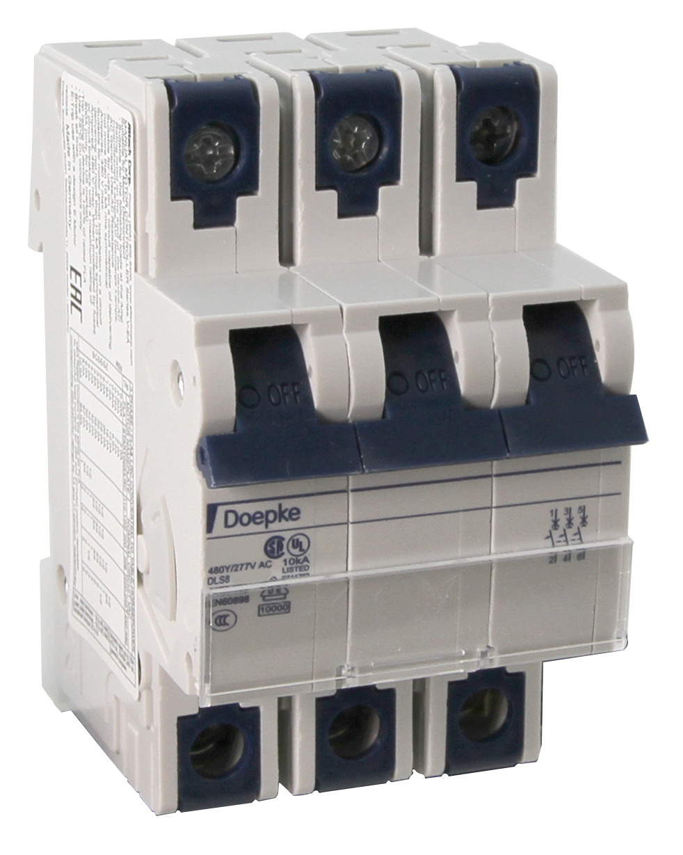 3G08UM The Altech Corporation 3G08UM is a 3-pole, thermal magnetic circuit breaker with a G trip characteristic. It features a 0.8A current rating and a 480V voltage rating, designed for DIN rail mounting.