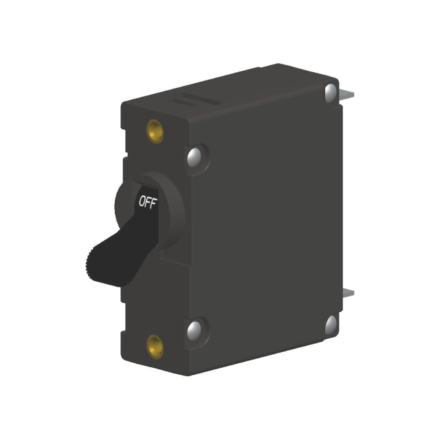AA1-B0-10-450-1D2-C The Littelfuse Inc. AA1-B0-10-450-1D2-C is a 1-pole hydraulic magnetic circuit breaker rated for 5A and 277V. It features a panel mount design and lever actuator.