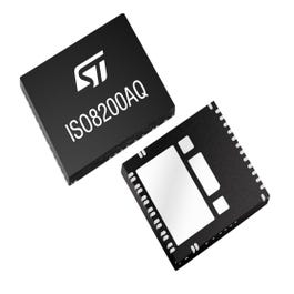 ISO8200AQ The STMicroelectronics ISO8200AQ is an 8-channel power distribution switch with a 700mA current rating and a voltage range of 2.75V to 5.5V. It features an SPI interface and is available in a surface mount package.