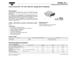 TDSL-3150 The Telefunken TDSL-3150 is a 10mm low current LED display designed for clear visibility. It features a red color and common anode circuitry.