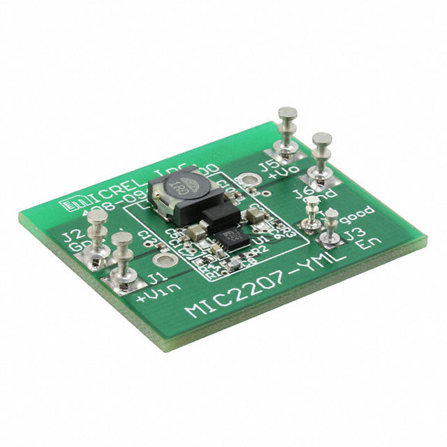MIC2207YML The MIC2207YML-EV is an evaluation board from Microchip Technology designed for the MIC2207 DC/DC step-down buck regulator. It supports input voltages from 2.7V to 5.5V and can deliver up to 3A of output current.