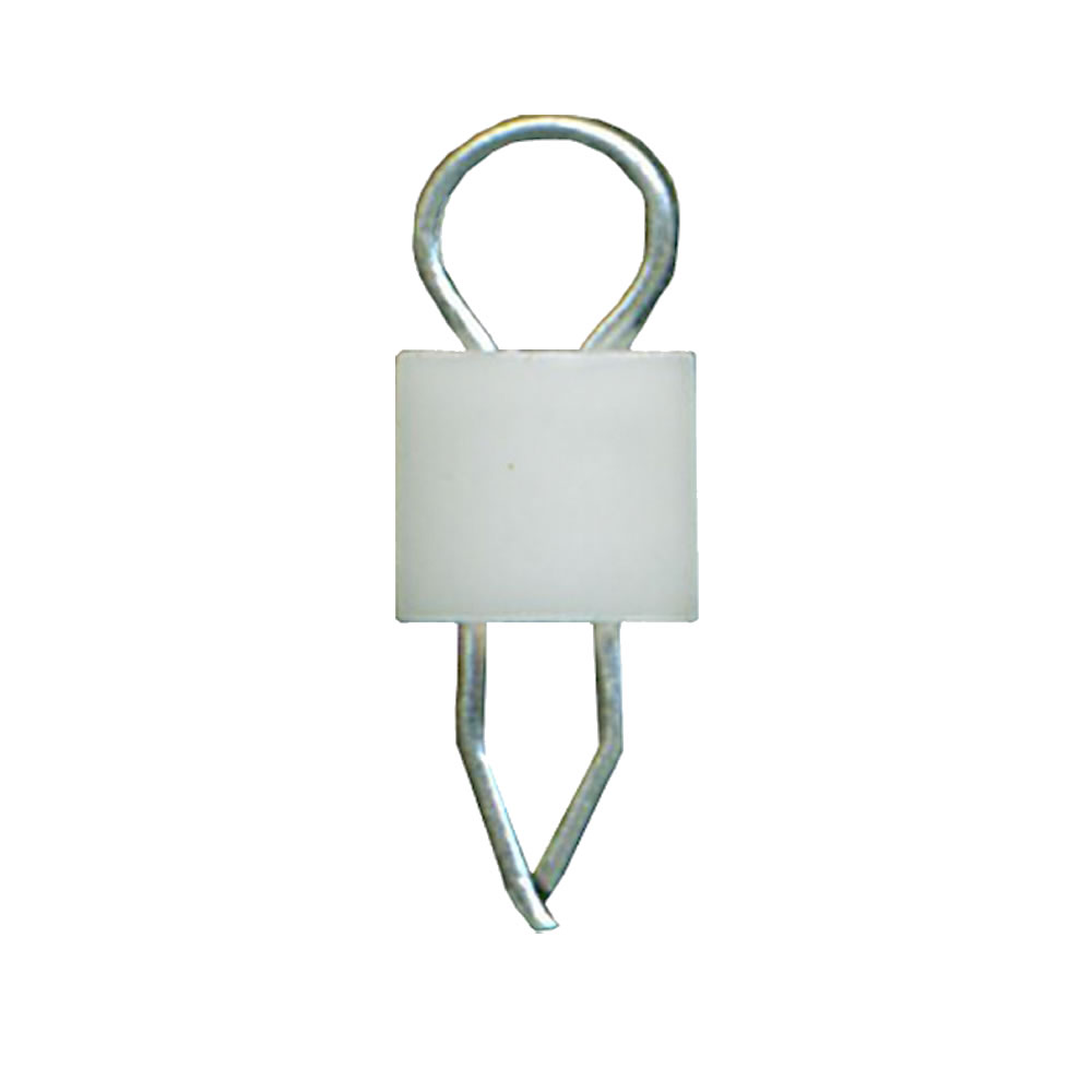 20-313139 The Vero Technologies 20-313139 is a white PCB test point with a loop terminal assembly designed for 1.02mm holes. It features a sintered glass insulator and a compliant pin design.