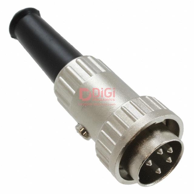 12CL5M The Switchcraft Inc. 12CL5M is a 5-position circular connector plug with male pins. It features solder termination and a durable zinc die cast shell.
