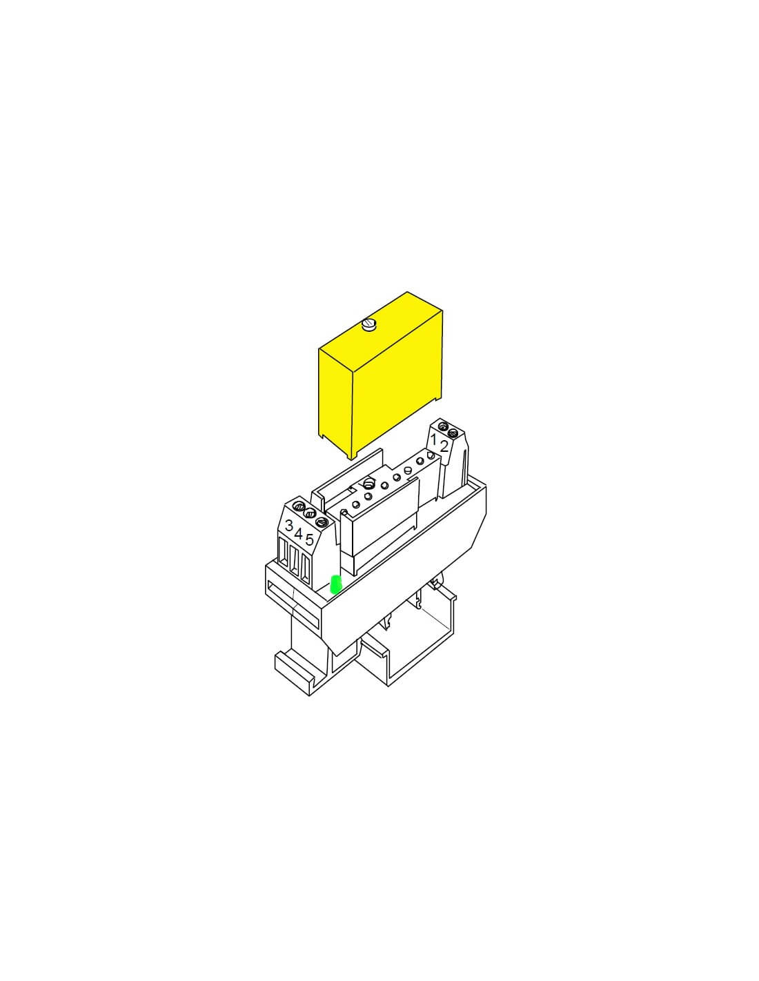 EBS01000 The Celduc Inc. EBS01000 is a DIN rail adapter designed for mounting I/O modules. It features 2500 VRMS input-output isolation and supports wire sizes up to 2.5mm².