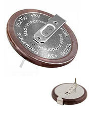 VL2330/HFN The Panasonic VL2330/HFN is a rechargeable lithium coin cell battery with a 3V nominal voltage and 50mAh capacity. It utilizes Lithium Vanadium Pentoxide chemistry.