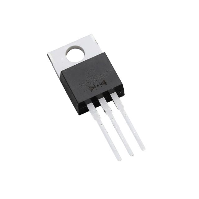 MUR2020CT MUR2020CT is a fast recovery rectifier array featuring 1 pair common cathode diodes with 200V maximum DC blocking voltage and 20A total average rectified current. It is packaged in a through-hole TO-220-3 case.