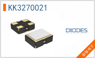 KK3270021 The Pericom Semiconductor KK3270021 is a crystal oscillator with a frequency of 32.768 kHz and CMOS output. It operates at 3.3V and is housed in a compact 4-VDFN package.