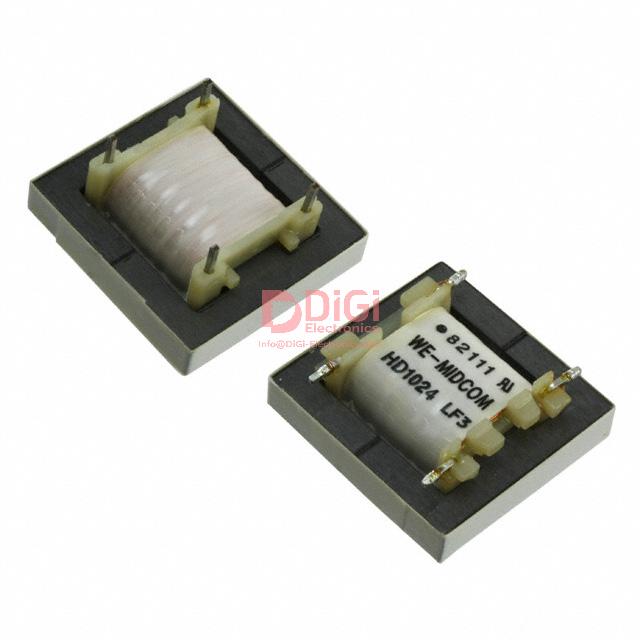 82111-LF3 The Würth Elektronik 750082111 is a pulse transformer featuring a 1:1 turns ratio and through-hole mounting. It operates within a temperature range of -40°C to 85°C.