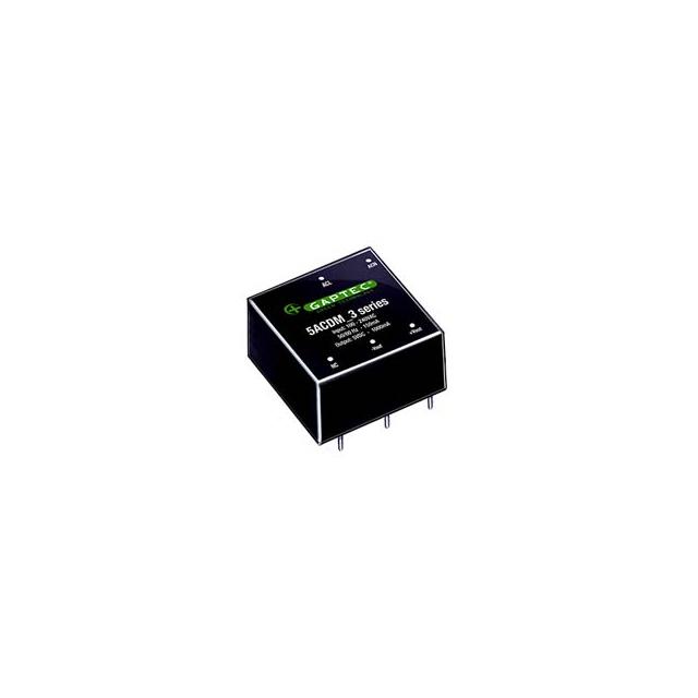5ACDM_03S3 The GAPTEC Electronic 5ACDM_03S3 is an enclosed AC DC converter providing 3.3V at 5W. It features universal input and a 1.515A maximum output current.