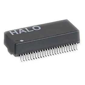 TG110-ESV01N6 The Halo Electronics Inc TG110-ESV01N6 is a telecom transformer featuring a 1:1/1:1 turns ratio and 1500Vrms isolation voltage. It has a secondary DCR of 1 Ohm and an insertion loss of -1.1dB.