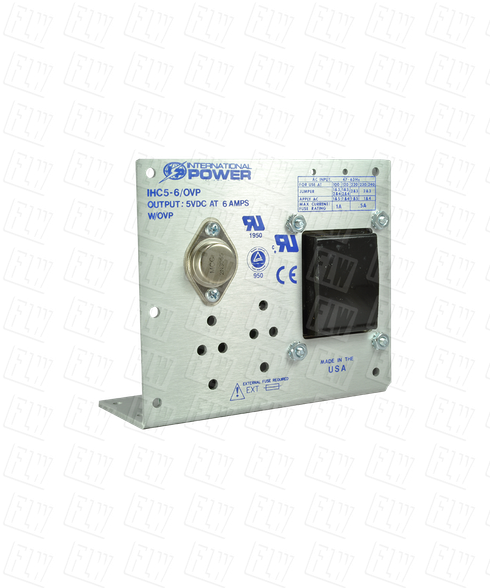 IHC5-6/OVP The International Power IHC5-6/OVP is a single output linear power supply providing 5 VDC at 6 A. It is designed for reliable operation across a wide range of AC input voltages.