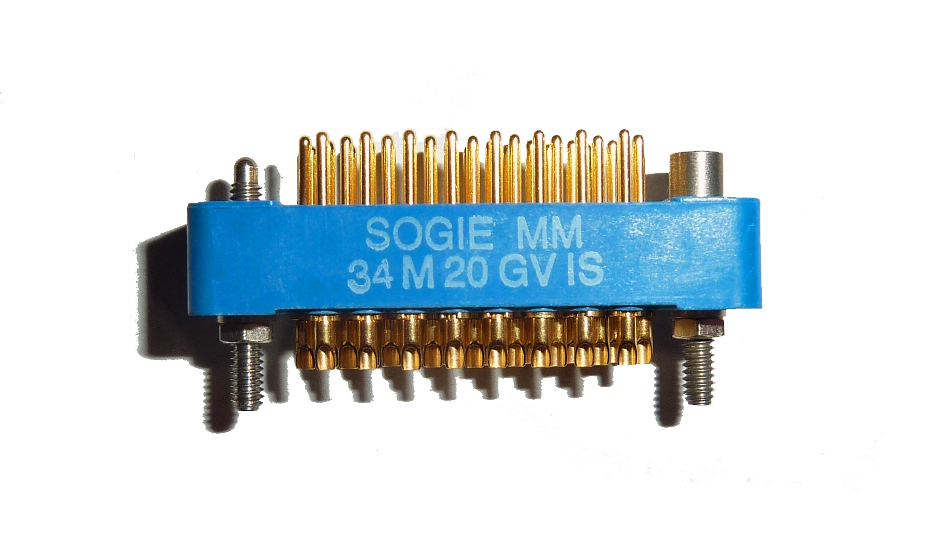 MM34M20GVIS The Radiall MM34M20GVIS is a 34-position connector designed for through-hole mounting with solder termination. It meets RoHS3 compliance standards.