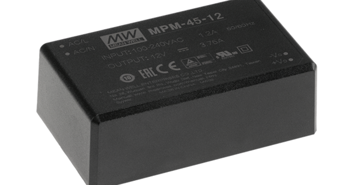 MPM-45-5 The Mean Well USA MPM-45-5 is a 40W AC/DC converter with a 5V output voltage and 8A current. It features an 80-264VAC input range and 88% efficiency.