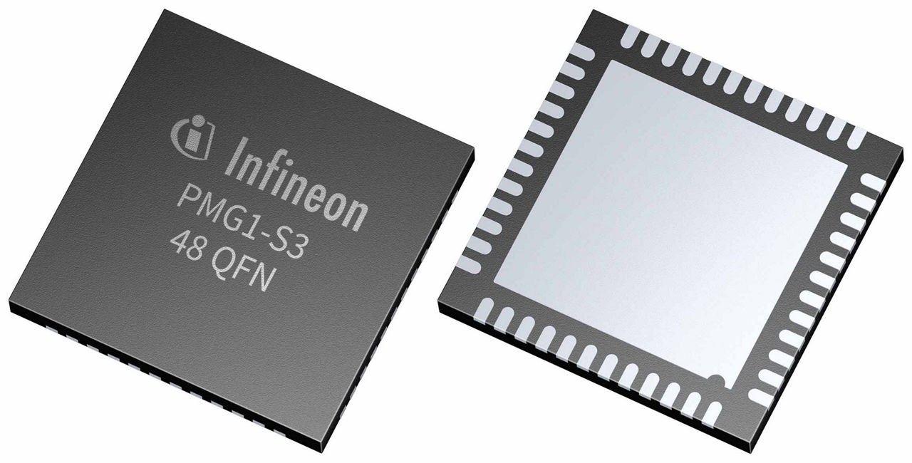 CYPM1311-48LDXI The Infineon CYPM1311-48LDXI is a Power Delivery MCU featuring an Arm Cortex-M0+ core, 256KB Flash, and 32KB SRAM. It supports a VBUS voltage range of 4-28V.