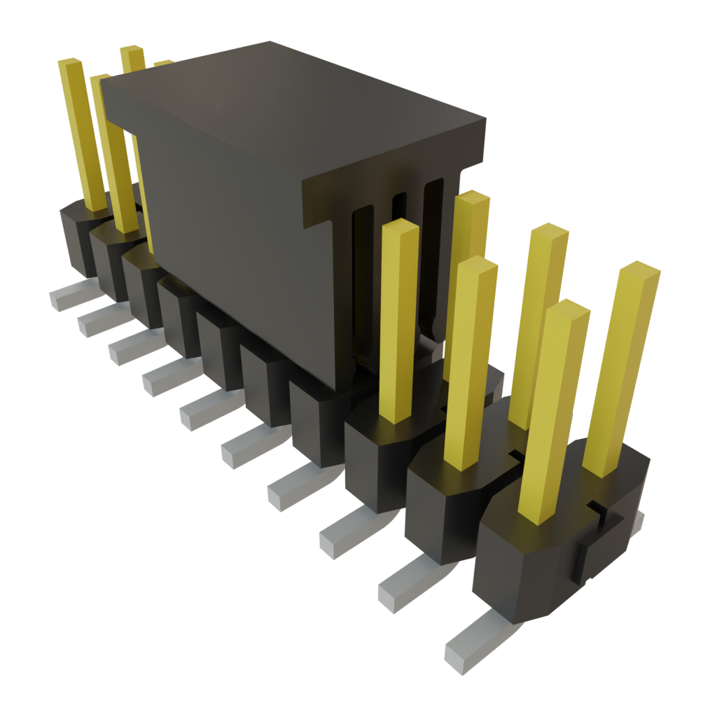 TSM-110-01-L-DV-P-TR The SMT TSM-110-01-L-DV-P-TR is a 20-pin, 2-row strip header with a 2.54mm pitch. It offers surface mount termination and supports up to 8 Gbps performance.