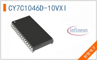 CY7C1046D-10VXI The Infineon CY7C1046D-10VXI is a 4Mbit parallel SRAM with a 10ns access time. It operates within a 4.5V to 5.5V supply voltage range and comes in a 32-SOJ package.