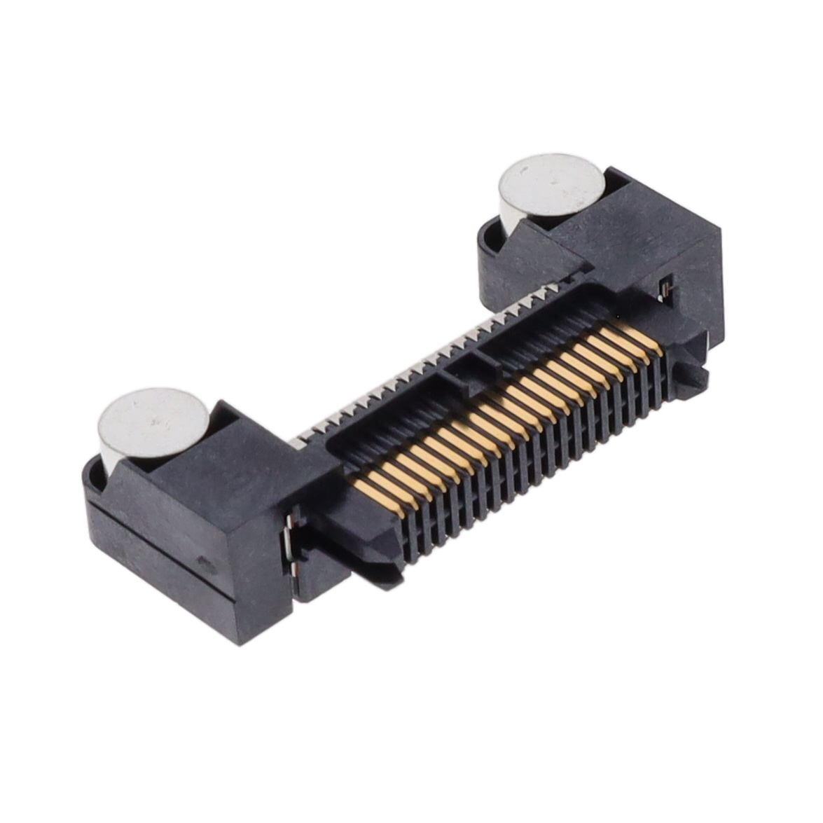 ERM8-020-01-S-D-RA-K-TR Samtec ERM8-020-01-S-D-RA-K-TR is a 40 position, 2 row, 0.80mm pitch right angle surface mount header with gold contacts. Features board guide, mounting flange, and pick and place.