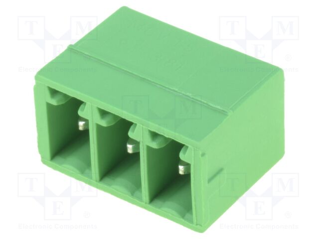 MCV1.5/3-G-3.81 Phoenix Contact MCV1.5/3-G-3.81 is a 3-position male pluggable terminal block socket with 3.81mm pitch, rated 8A at 160V, designed for PCB mounting via through-hole.