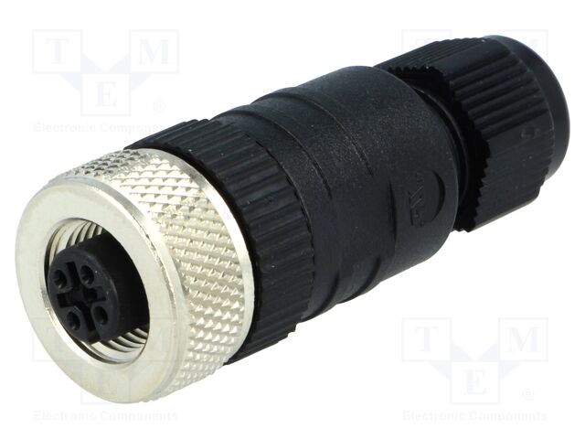 RKC5/7 The Lumberg Automation RKC5/7 is a 5-position M12 connector plug with a straight orientation and IP67 rating. It features screw terminal electrical mounting.