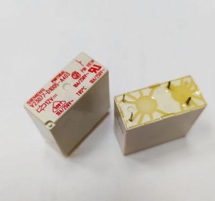 V23077-D1005-A403 The Siemens V23077-D1005-A403 is a 12V power relay featuring a 10A/250V contact rating and a 1 Form A (SPST-NO) contact configuration. It is designed for through-hole mounting.