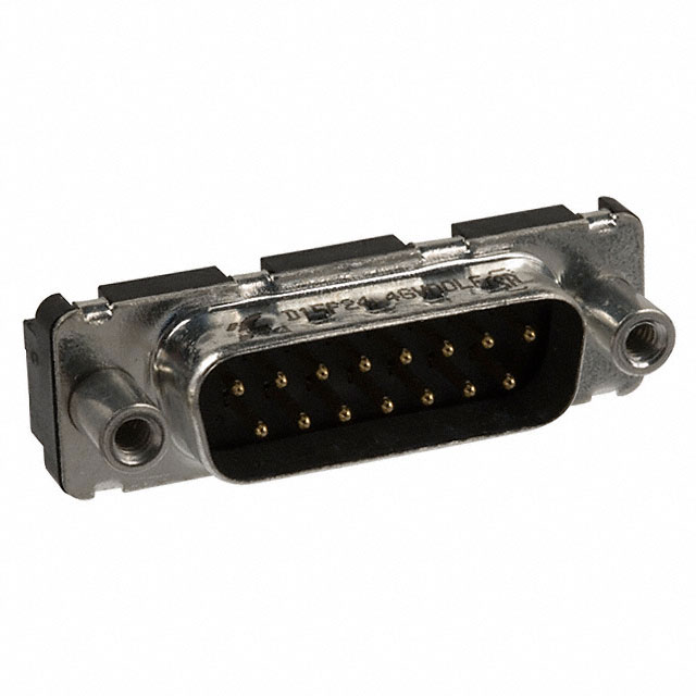 D15P24B6GX00LF Amphenol ICC D15P24B6GX00LF is a 15-position D-Sub plug connector with male pins, rated for 5A per contact. It features gold-plated contacts and through hole solder termination.