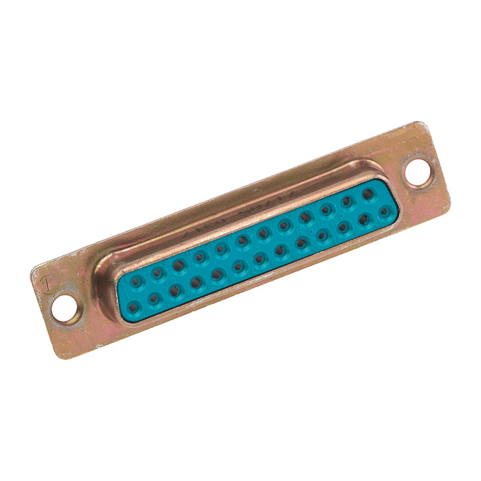 DEM9P Cinch DEM9P is a 9-position D-Sub plug connector with male pins and solder cup termination. It features a steel shell with yellow chromate plated zinc finish and gold plated contacts.