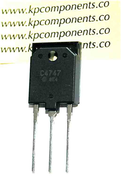 2SC4747 The Hitachi 2SC4747 is an NPN silicon power transistor with a breakdown voltage of 1500V and a continuous collector current of 10A. It is designed for through-hole mounting.