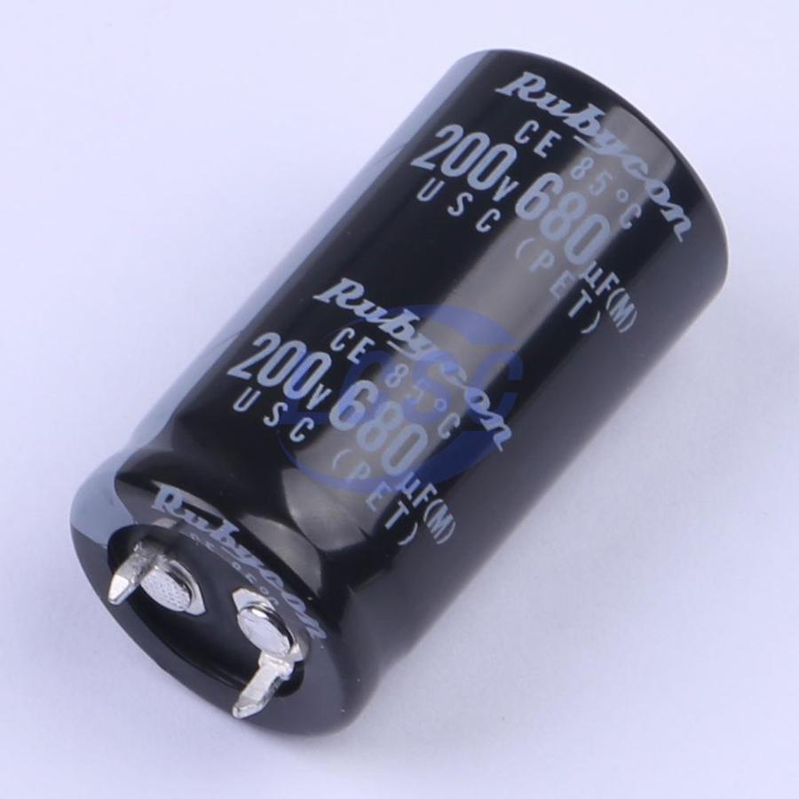 200USC680MEFCSN22X40 The 200USC680MEFCSN22X40 is an aluminum electrolytic capacitor manufactured by Rubycon. It meets RoHS3 standards and carries a Moisture Sensitivity Level of 1.
