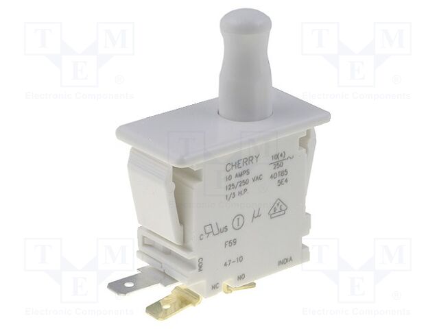 F69-30A The Cherry Americas LLC F69-30A is a SPDT push-button switch. It features a polyester body and a panel mount design.