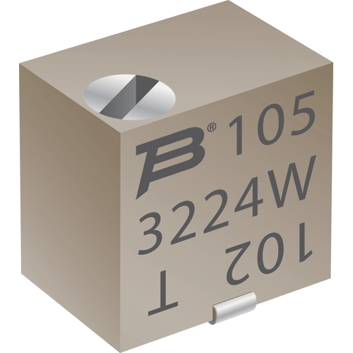 3224W-1-202E The Bourns 3224W-1-202E is a cermet trimmer potentiometer with 2kΩ resistance and a 0.25W power rating. It features a surface mount J lead termination and top adjustment.