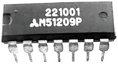 M51209P The M51209P from Mitsubishi Electric is a quad comparator IC. It operates over a wide voltage range and features low input current.