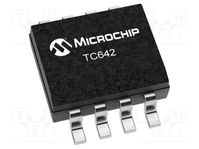 TC642VOA713 The TC642VOA713 is a PWM fan speed controller from Microchip Technology, designed for acoustic control and extended fan life. It operates within a 3.0V to 5.5V supply range.