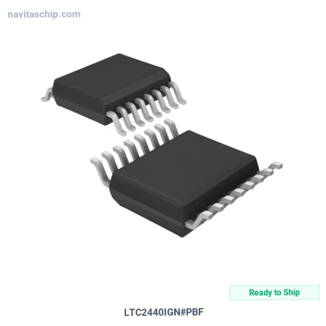 LTC2440IGN The LTC2440IGN from Analog Devices Inc. is a 24-bit sigma-delta analog-to-digital converter. It features a 3.5kSPS sampling rate and SPI data interface.