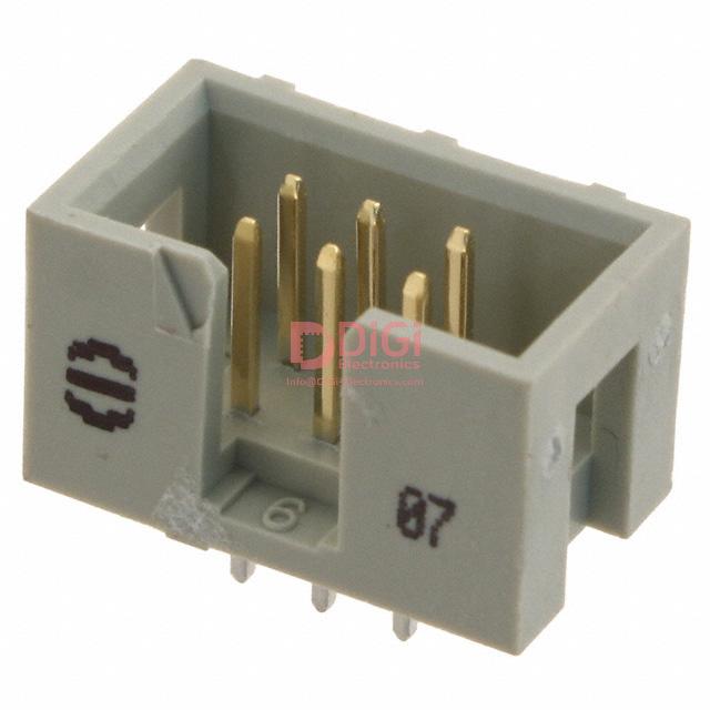 9185067324 The HARTING 09185067324 is a vertical connector header with 6 positions and a 2.54mm pitch. It features through hole mounting and solder termination.