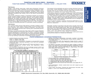 T340F107M010AS The Yageo T340F107M010AS is a solid tantalum capacitor with a capacitance of 100 µF and a rated voltage of 10 V. It features a ±20% tolerance and is designed for through-hole mounting.